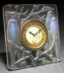 Rene Lalique Desk Clock Inseparables
