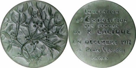 Rene Lalique Medallion Invitation a L'Exposition des Verres de Rene Lalique
