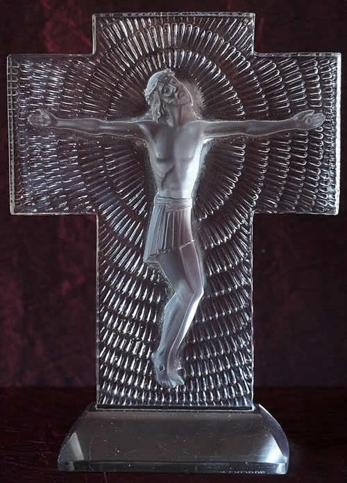 Rene Lalique Statue Jesus Christ On Cross
