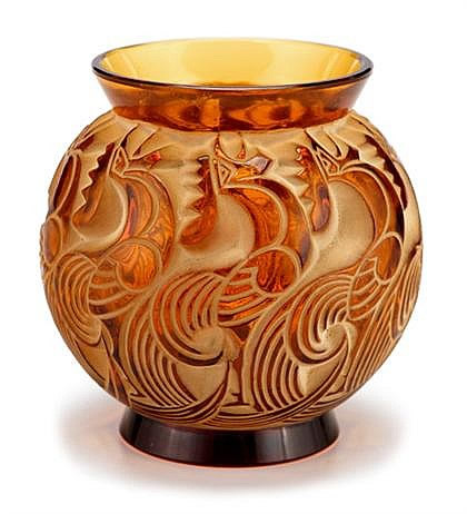 Rene Lalique Vase Le Mans