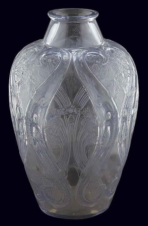 Rene Lalique Vase Lezards Et Bluets