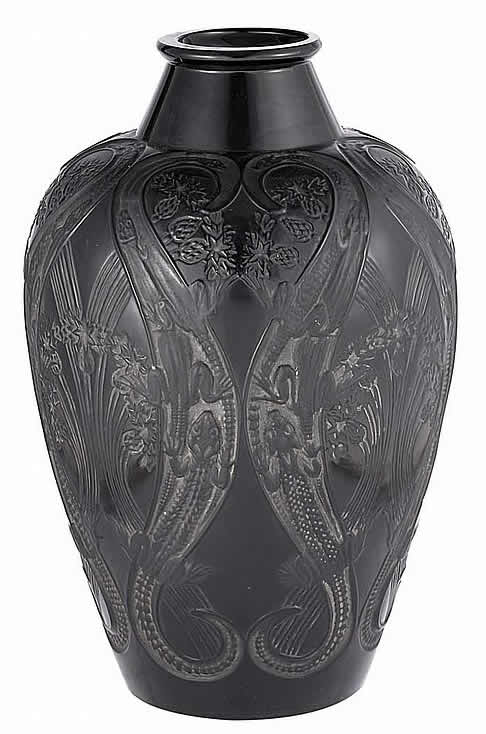 Rene Lalique Vase Lezards et Bluets