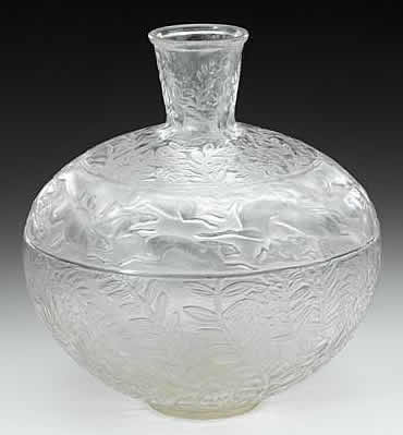 Rene Lalique Vase Lievres