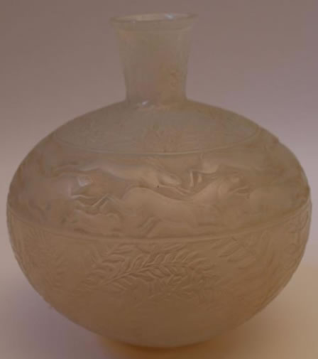 Rene Lalique Vase Lievres