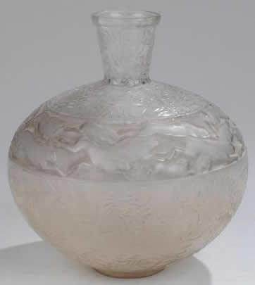 Rene Lalique Vase Lievres