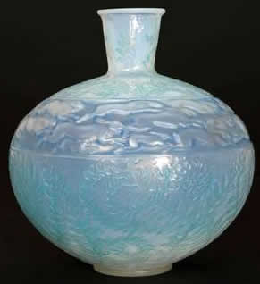 Rene Lalique Vase Lievres