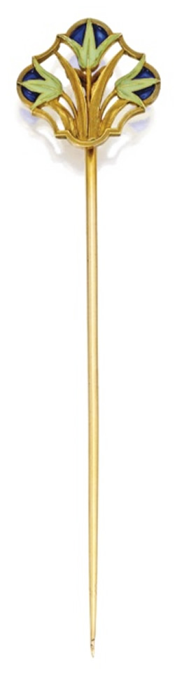 Rene Lalique Lotus Blossoms Stickpin
