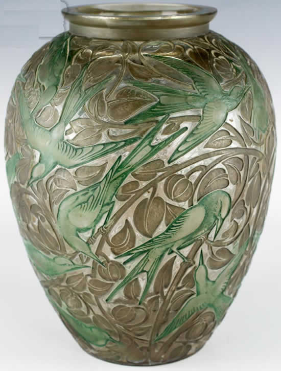 Rene Lalique Vase Martin Pecheurs