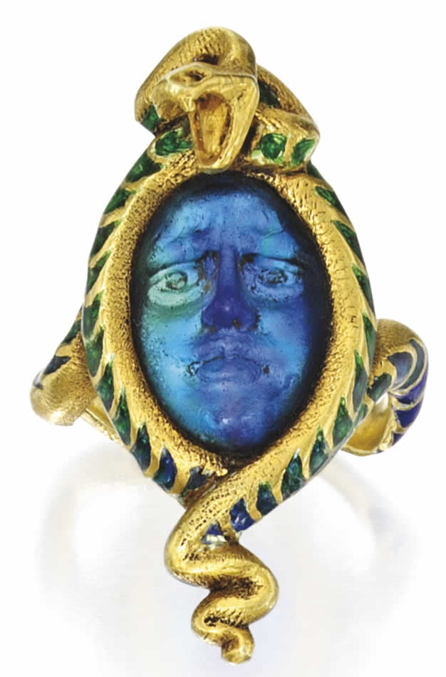 Rene Lalique Medusa And Serpent Ring