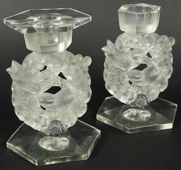 Rene Lalique Candlestick Mesanges