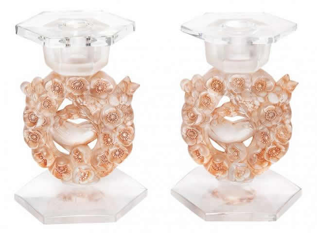 Rene Lalique Candlestick Mesanges