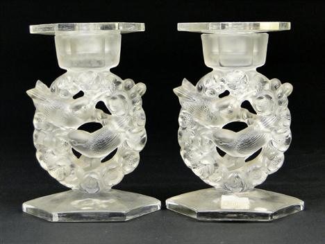 Rene Lalique Candlestick Mesanges