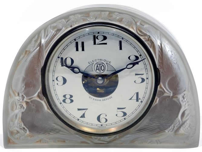 Rene Lalique Clock Moineaux