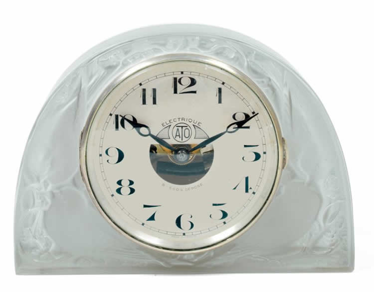 Rene Lalique Clock Moineaux