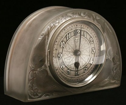 Rene Lalique Clock Moineaux