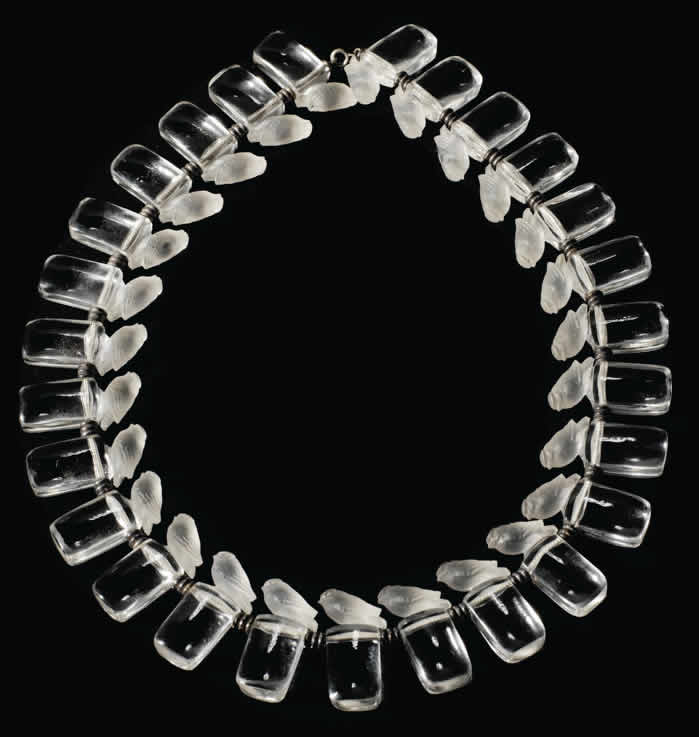 Rene Lalique Moineaux Tete Levee Necklace