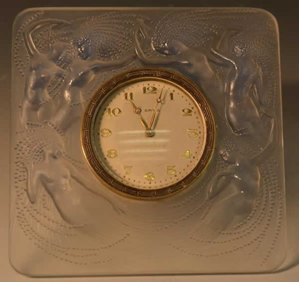 Rene Lalique Desk Clock Naiades