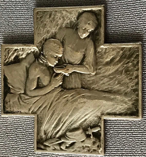 Rene Lalique Nurse Cares For Wounded Soldier Plaque