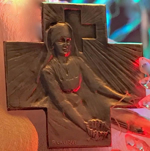 Rene Lalique Nurse With Radiating Cross Plaque