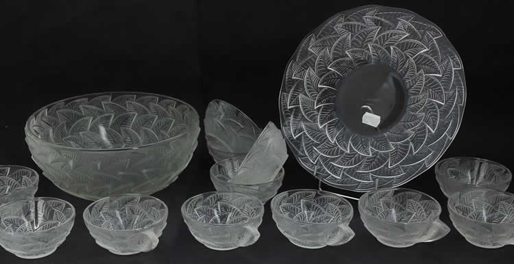 Rene Lalique Ice Cream Service Ormeaux
