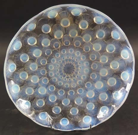 Rene Lalique Plate Peacock Feathers