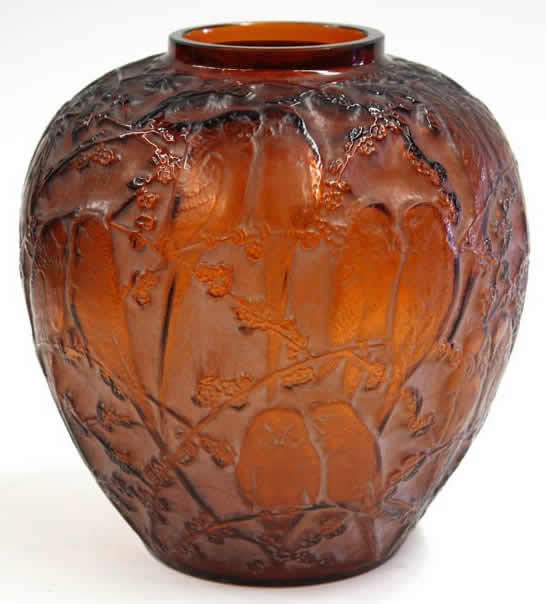 Rene Lalique Vase Perruches