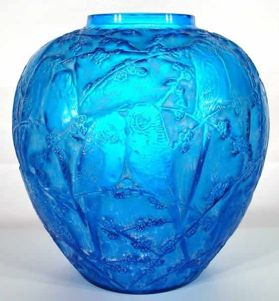 Rene Lalique Vase Perruches