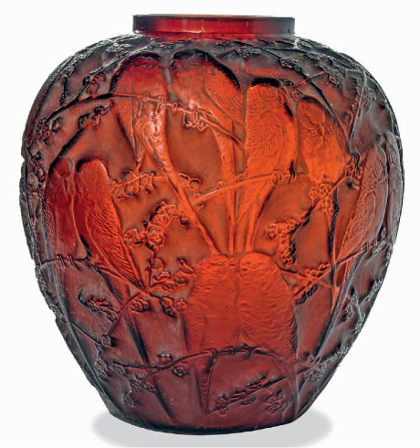 Rene Lalique Vase Perruches