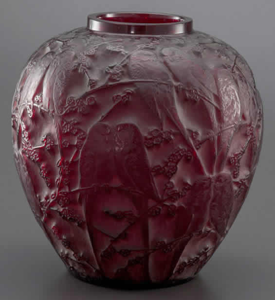 Rene Lalique Vase Perruches