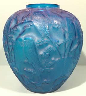 Rene Lalique Vase Perruches
