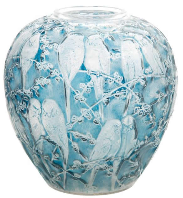 Rene Lalique Vase Perruches