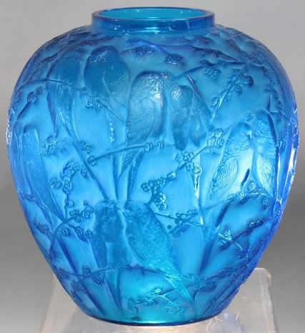 Rene Lalique Vase Perruches