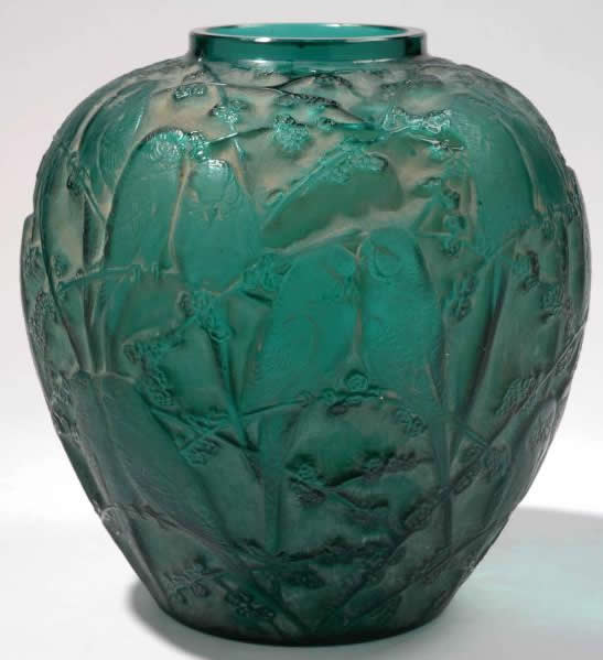 Rene Lalique Vase Perruches