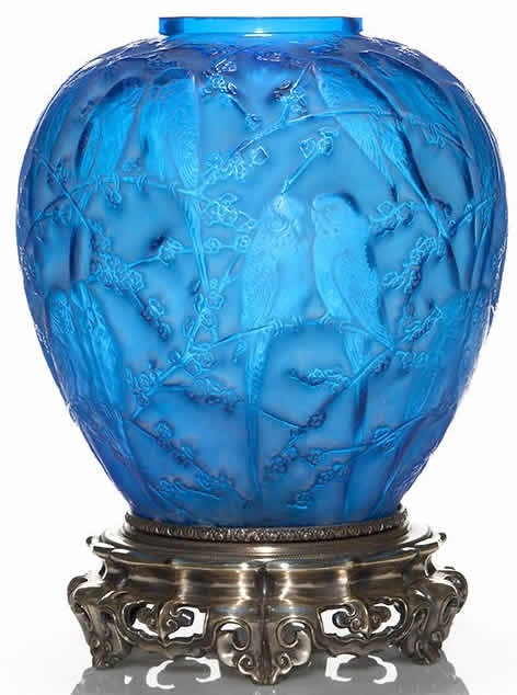 Rene Lalique Vase Perruches