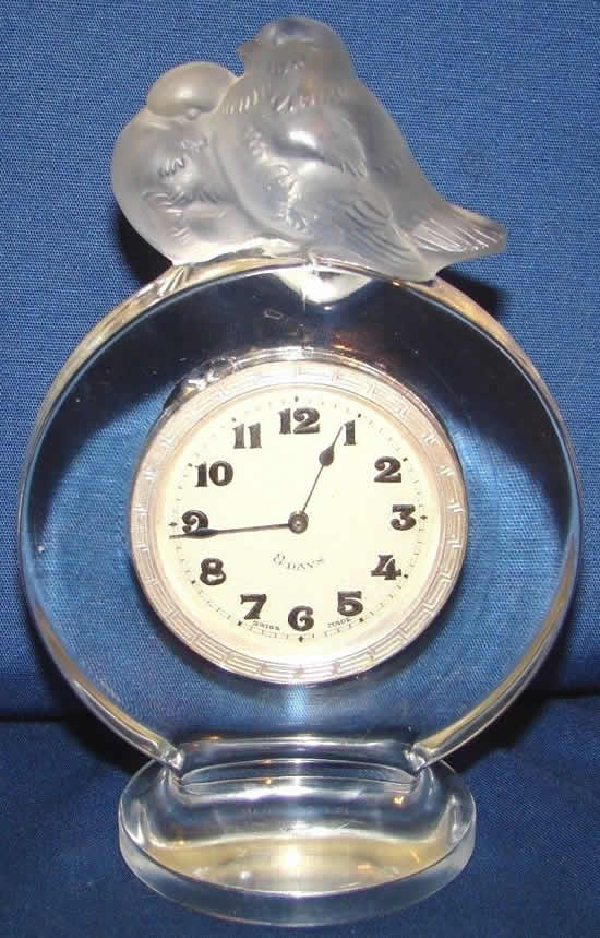Rene Lalique Clock Pierrots