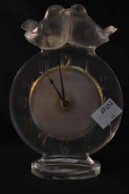 Rene Lalique Clock Pierrots