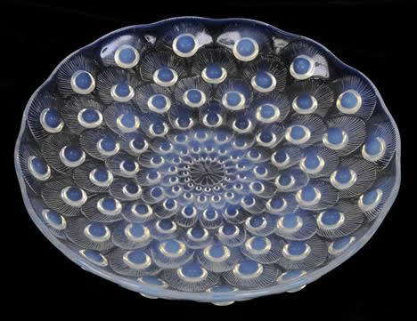 Rene Lalique Plate Plumes De Paon