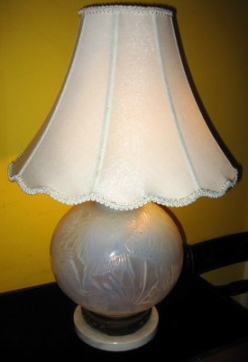 Rene Lalique Poissons Vase Lamp