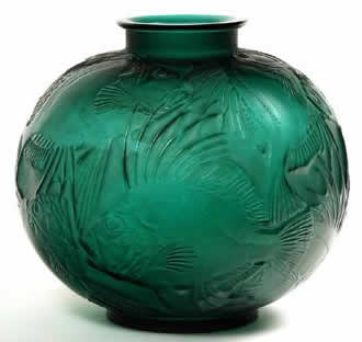 Rene Lalique Vase Poissons