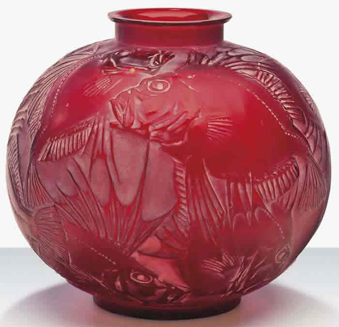 Rene Lalique Vase Poissons