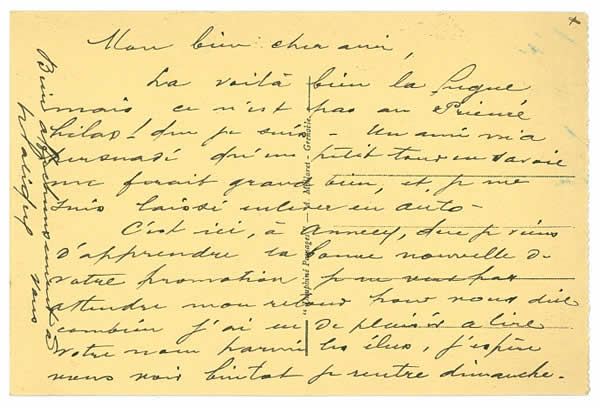 Rene Lalique Autographed To A Friend Postcard