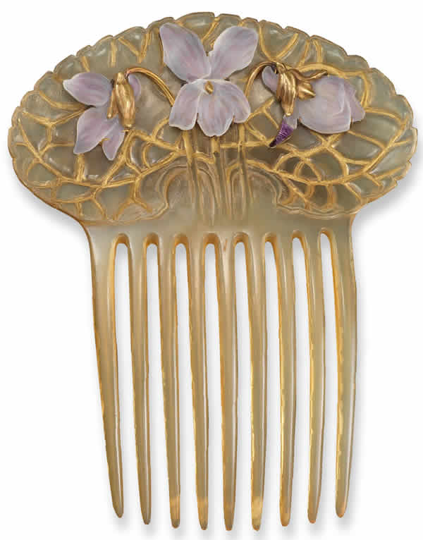 Rene Lalique Comb Purple Violets