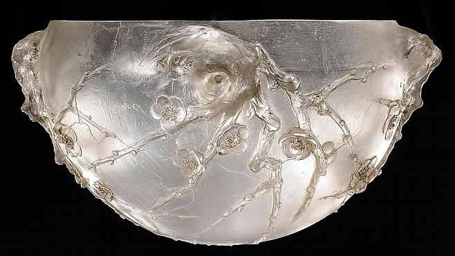 Rene Lalique Quatre Branches De Pecher En Fleurs Cire Perdue Ceiling Light