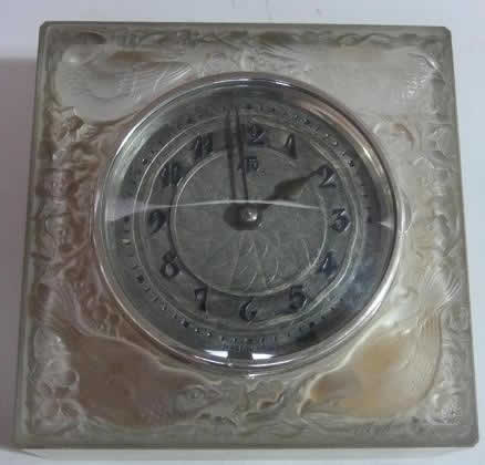 Rene Lalique Table Clock Quatre Moineaux Du Japon