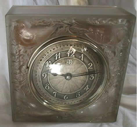 Rene Lalique Clock Quatre Moineaux du Japon