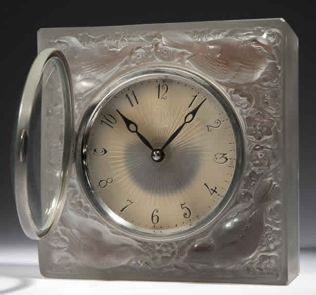 Rene Lalique Clock Quatre Moineaux Du Japon