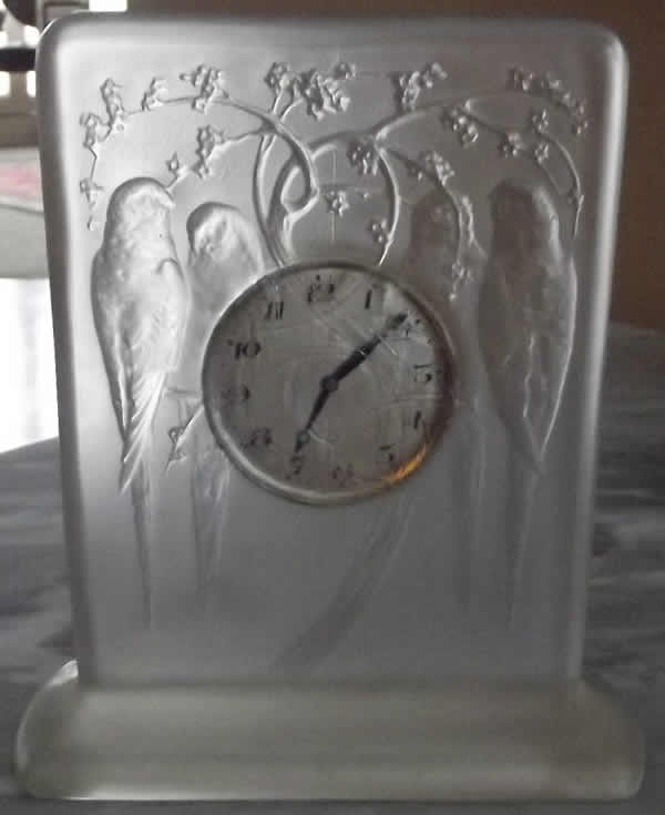 Rene Lalique Clock Quatre Perruches