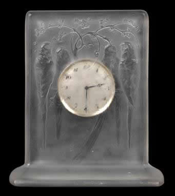 Rene Lalique Clock Quatre Perruches