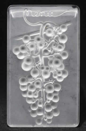 Rene Lalique Raisin Chasselas Menu
