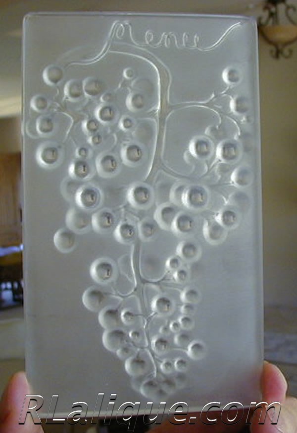 Rene Lalique Raisin Muscat Menu